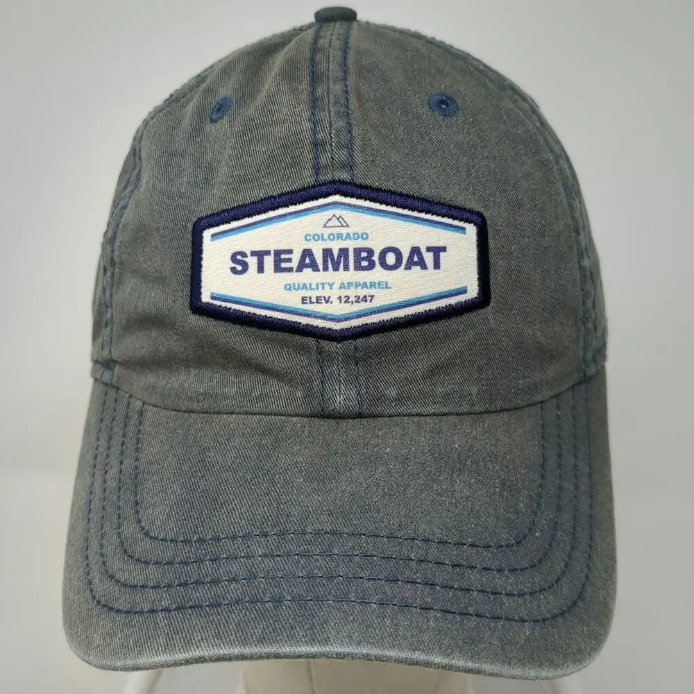American Dry Goods Baseball Cap Blue One Size Steamboat Colorado Mountain Hat